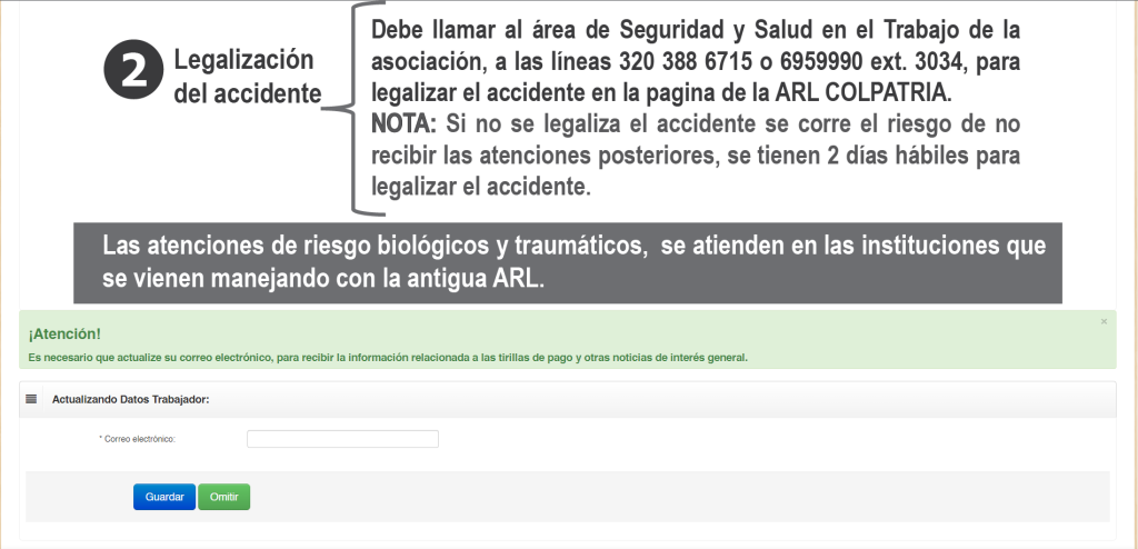 Actualiza tus datos de trabajador.